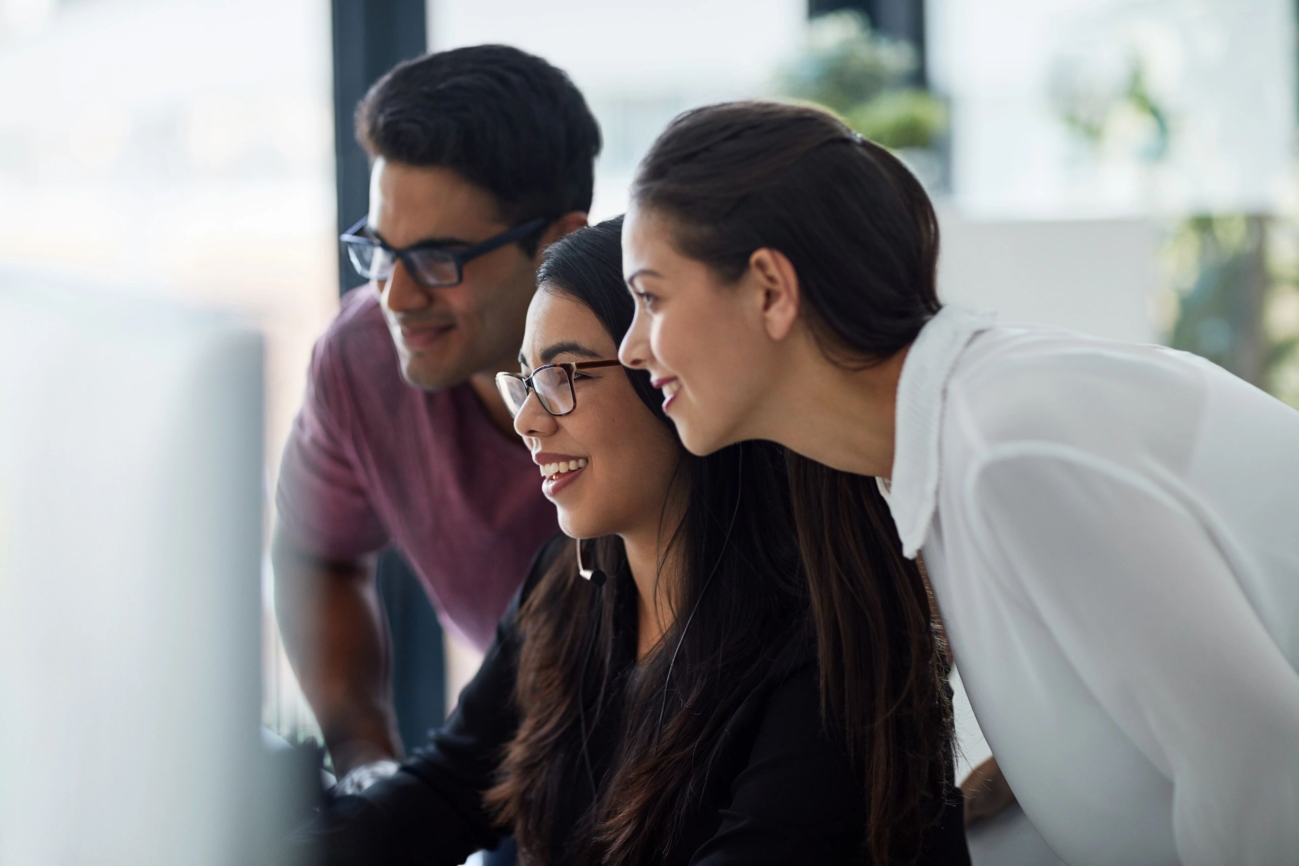 Colleagues working together in an office
